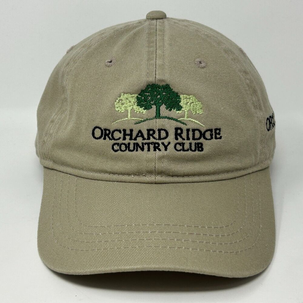 Orchard Ridge Country Club Caddie Hat Baseball Cap ORCC Golfing Strapback Beige